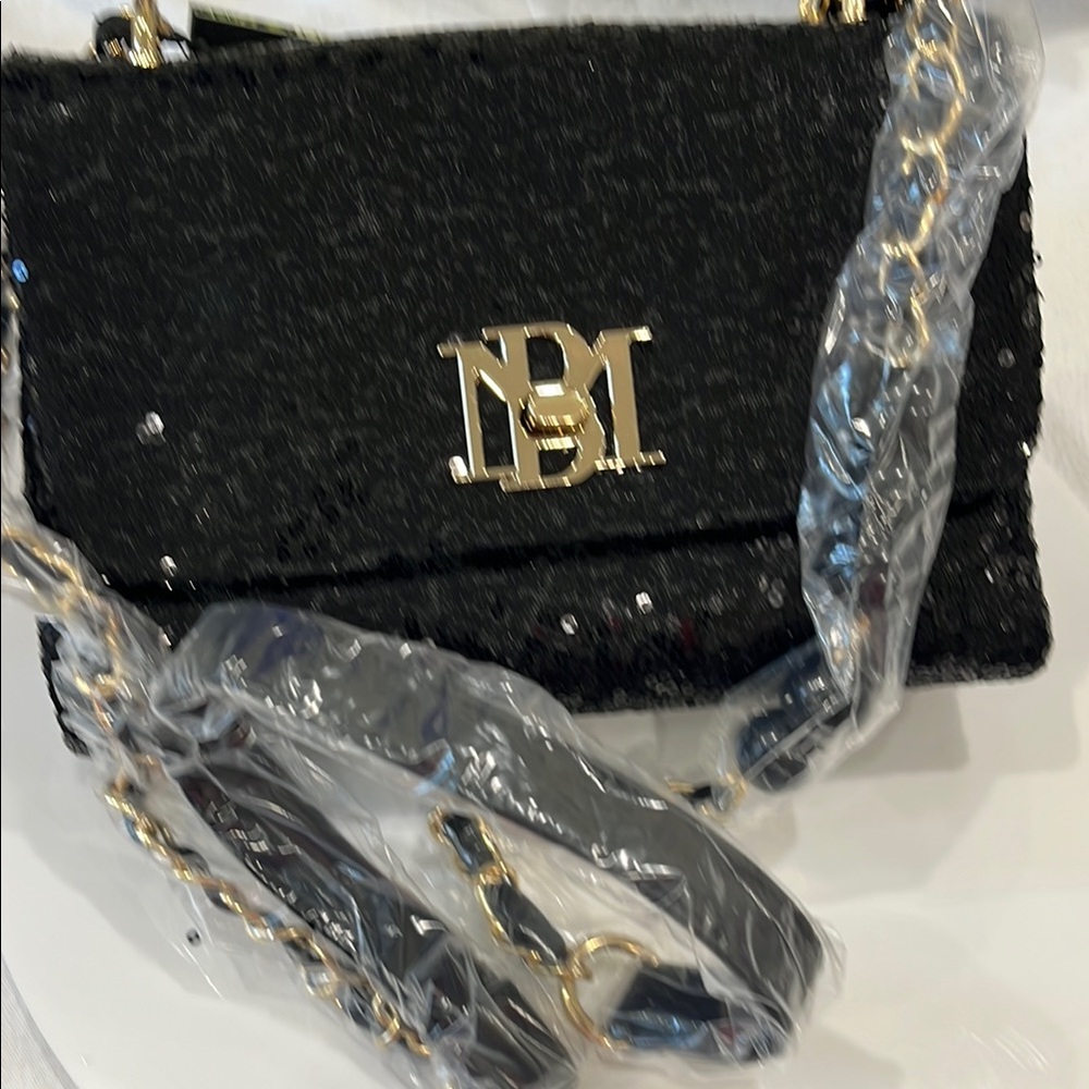 95. Badgley Mischka Black Sequin Women's Bag - Picture 5 of 6